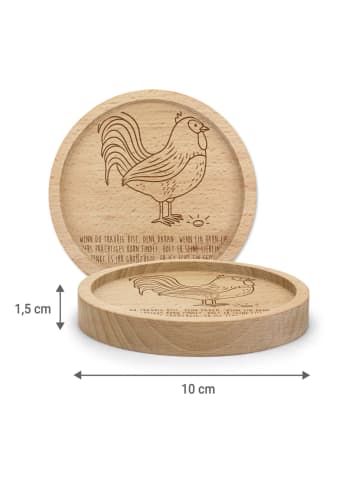 Mr. & Mrs. Panda Tischuntersetzer Hahn Korn mit Spruch in Transparent