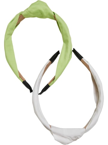 Urban Classics Urban Classics Unisex Light Headband With Knot 2-Pack in lightmint/white