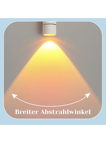 ZMH Deckenleuchte LED in weiß 10W schwenkbar 3000K Warmweiß L 15cm