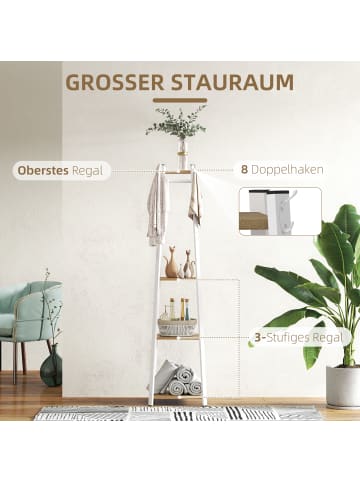 HOMCOM Kleiderständer-42L x 42B x 170H cm-Eiche