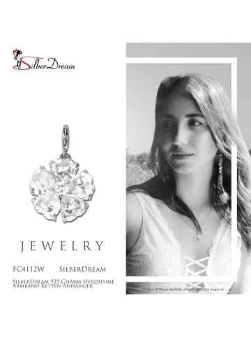 SilberDream Anhänger Silber 925 Sterling Silber Herzblume Charmsanhänger