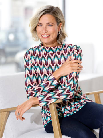 Sieh an! Rollkragen-Shirt in ecru-bordeaux-bedruckt