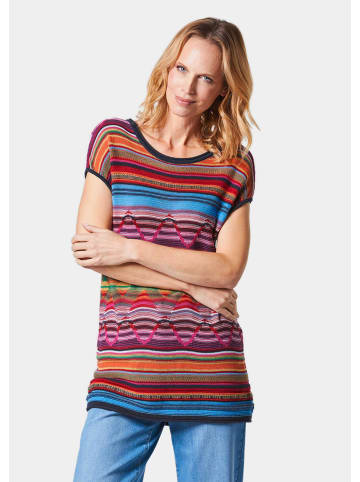 GOLDNER Kurzgröße:  Stricktop Bequemes Top mit schönem Dessin in bunt