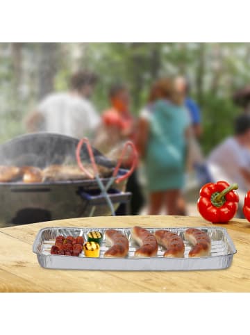 relaxdays 100 x Grillschale in Silber - (B)34 x (T)22 cm