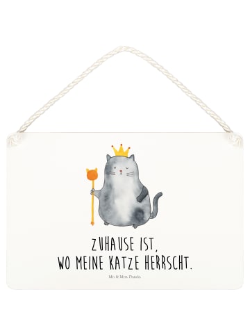 Mr. & Mrs. Panda Deko Schild Katze König mit Spruch in Transparent