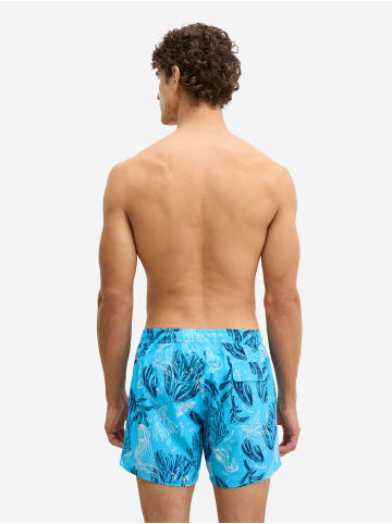 Marc O'Polo Badehose Woven in cyan blue print