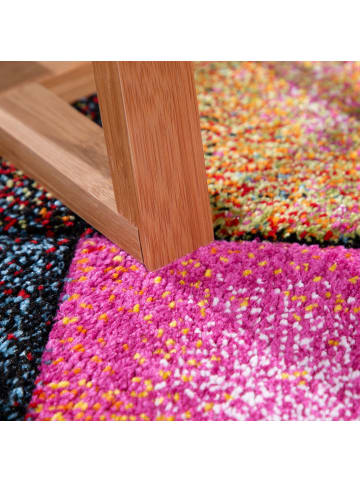 KADIMA DESIGN Teppich Kurzflor Karos Wohnzimmer schmutzabweisend in Mehrfarbig