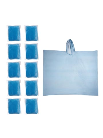relaxdays 30x Regenponcho in Blau