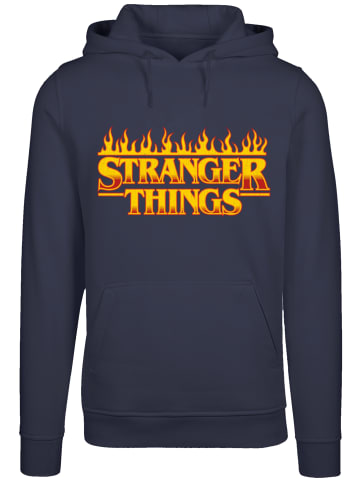 F4NT4STIC Hoodie Stranger Things Fire Logo Women Netflix TV Series in marineblau