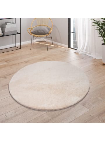 KADIMA DESIGN Teppich Kurzflor waschbar Unifarben Wohnzimmer in Beige