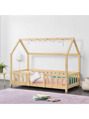 en.casa Kinderbett Sisimiut in Beige (L)140cm (B)70cm