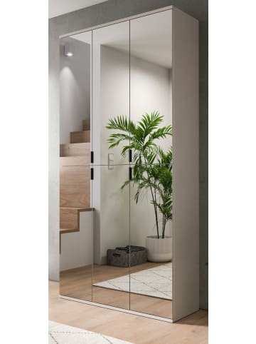 Inn.Furn Garderobenschrank in kaschmir 91 x 193 cm, Schuhschrank mit Spiegel