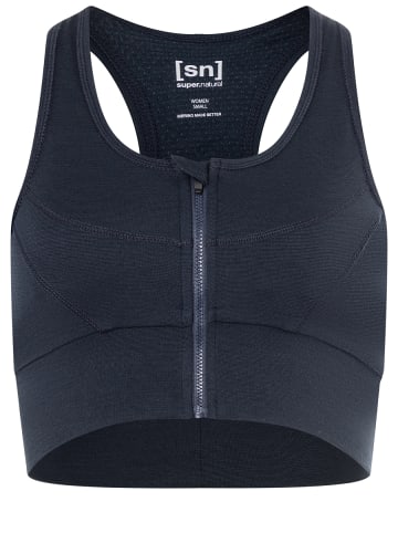 super.natural Merino Bra W MOTION ZIP TOP in blau