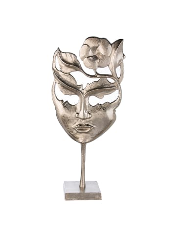 GILDE Skulptur "Flower Lady" in Silber - H. 57 cm - B. 24 cm