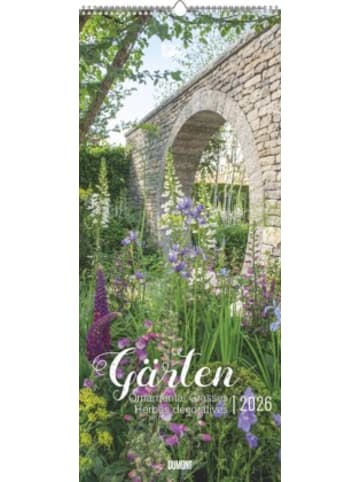 DuMont Kalenderverlag Kalender - DUMONT - Gärten 2026 - Wandkalender 30 x 70 cm - Stimmungsvolle