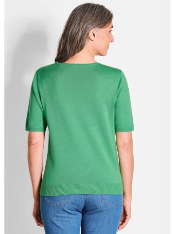 GOLDNER Klassisches Merinowollshirt, Rundhals in grün