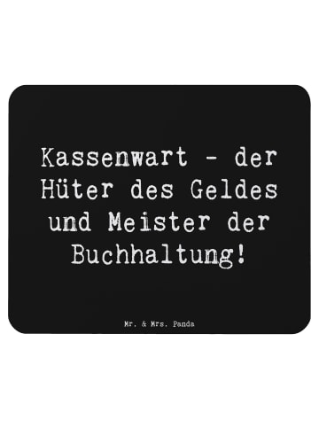 Mr. & Mrs. Panda Mousepad Spruch Kassenwart Meister mit Spruch in Schwarz