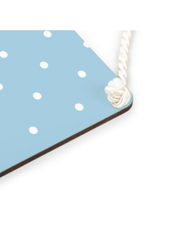 Mr. & Mrs. Panda Schild Igel Federschmuck mit Spruch in Blau Pastell