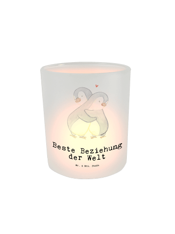 Mr. & Mrs. Panda Glas Teelichthalter Pinguin Beste Beziehung der... in Transparent