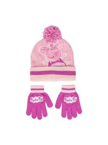 Peppa Pig Peppa Pig 2er Set Kinder Winter Accessoire Mütze Handschuh in Mehrfarbig