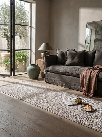 KADIMA DESIGN Teppichläufer Streifen pflegeleicht Wohnzimmer Schlafzimmer Flur in Beige