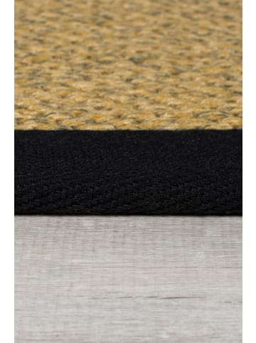 KADIMA DESIGN Outdoor Teppich Sisal Bordüre, Balkon schmutzabweisend in Natur-Schwarz