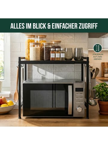 eluno Mikrowellenregal ca. 42,5 - 65,5 cm x 34 cm x 31,5 cm (B/H/T)