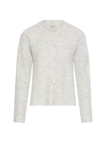 Camel Active Strickjacke mit gerader Passform in Grau