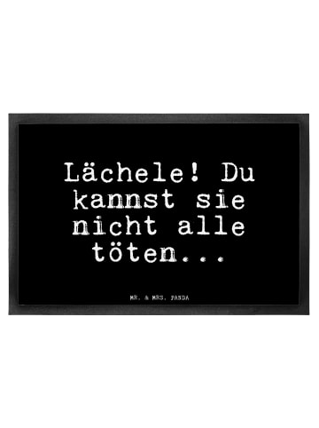 Mr. & Mrs. Panda Schmutzmatte Lächele! Du kannst sie... mit Spruch in Schwarz