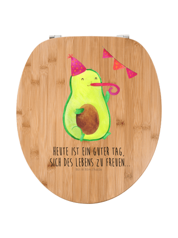 Mr. & Mrs. Panda Toilettendeckel Avocado Party mit Spruch in Braun
