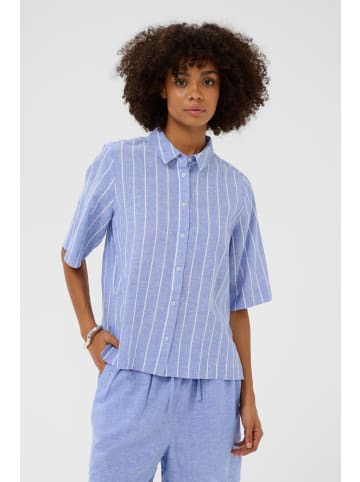 CULTURE Kurzarmhemd CUarletty Relaxed fit in Powder Blue/Gardenia Stripe