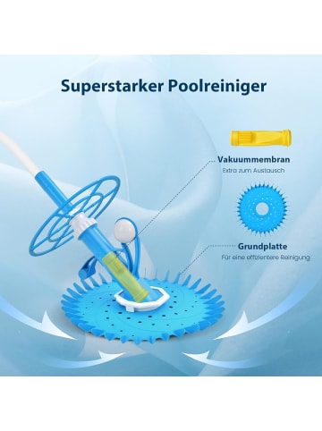 COSTWAY Automatischer Poolreiniger in Blau