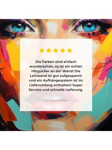 MuchoWow Leinwand bilder Buntes Porträt (BxH)