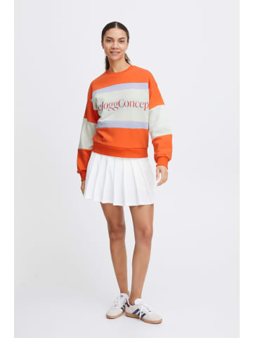 TheJoggConcept. Rundhalspullover JCSAKI BLOCK SWEATSHIRT- 22800442 cooler Sweatpullover mit Colorblock in Orange