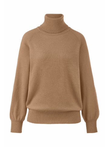 Hessnatur Strick Rollkragen Pullover in dunkles camel