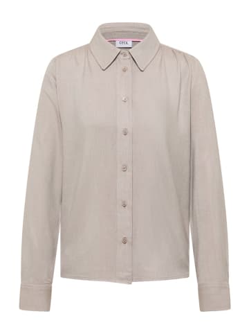 Cecil Softe Melange Hemdbluse in Braun