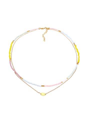 Elli Halskette 925 Sterling Silber Plättchen in Gold