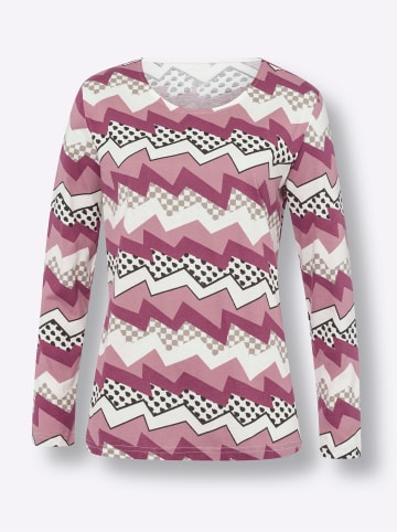 Sieh an! Langarm-Shirt in altrosa-erika-bedruckt
