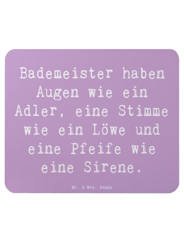 Mr. & Mrs. Panda Design Mauspad Spruch Bademeister Superheld mit... in Lavendeltraum