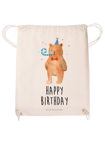 Mr. & Mrs. Panda Jutebeutel Bär Geburtstag mit Spruch in Creme