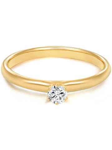 Trilani Ring aus Sterling Silber mit Zirkonia in gelbgold