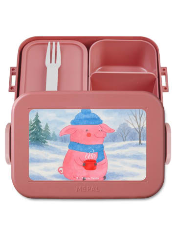 Mr. & Mrs. Panda Bento Box Schweinchen Glühwein Design ohne Spruch in Rot Pastell