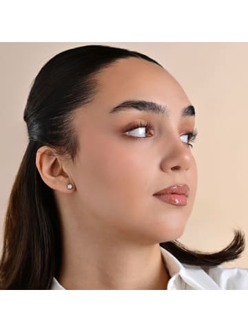 Adeliás Mädchen Ohrringe – Ohrstecker aus 333 Gold mit Perlmutt in gold