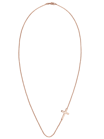 Elli Halskette 925 Sterling Silber Kreuz in Rosegold