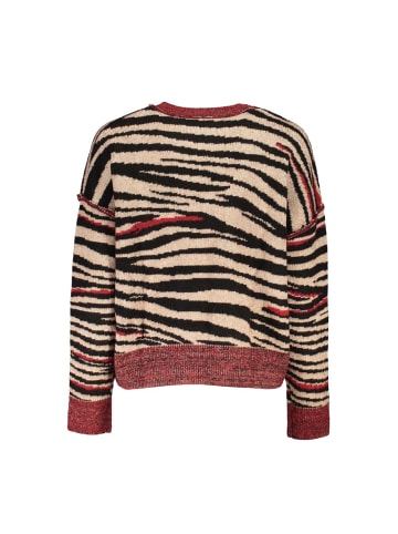 Desigual Grün Rot Polyester Damen Pullover Rollkragenpullover