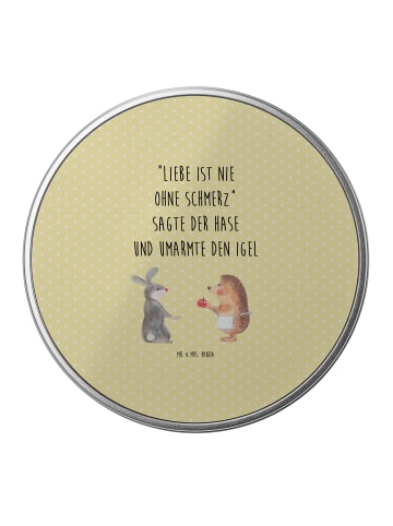 Mr. & Mrs. Panda Blechdose Hase Igel mit Spruch in Gelb Pastell
