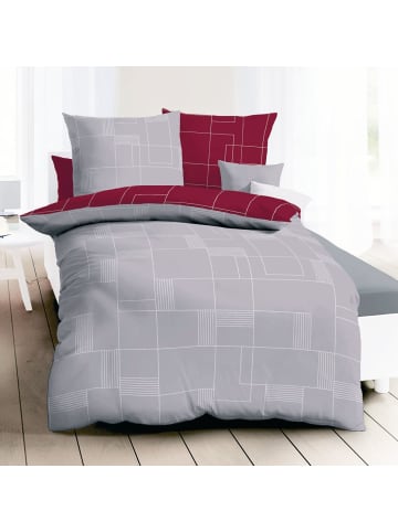 kaeppel 3 tlg. Mako Satin Bettwäsche 240x220cm Uptown in Rot