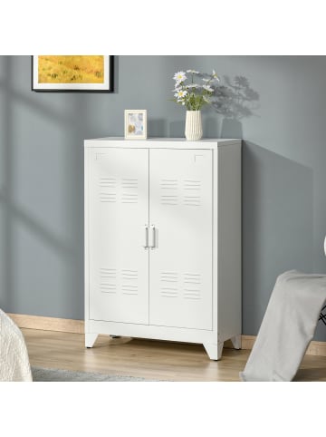 HOMCOM Aktenschrank-75B x 33T x 110H cm-Weiß