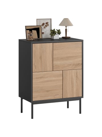 HOMCOM Sideboard-60L x 35B x 78H cm-Schwarz
