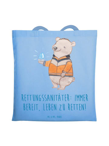 Mr. & Mrs. Panda Tragetasche Rettungssanitäter Held mit Spruch in Sky Blue